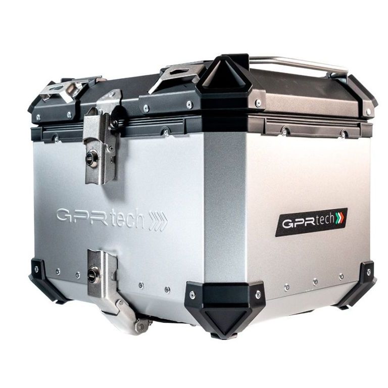 Topkoffer ALPI-TECH 35L zilver met universele bevestigingsplaat