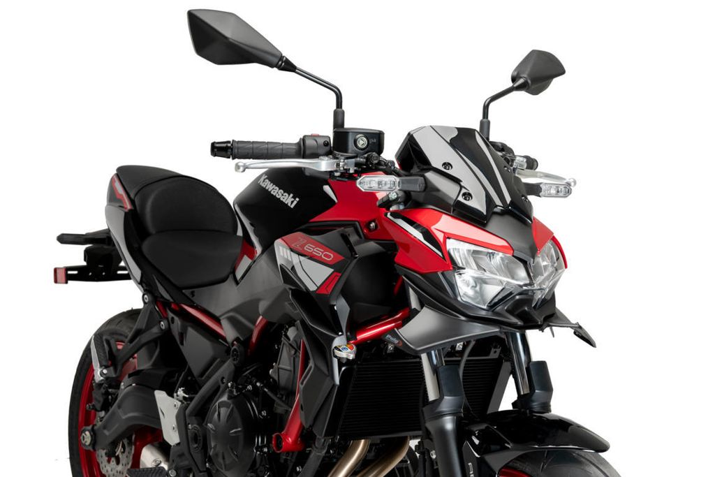 Naked Front Spoiler mat zwart Puig voor Kawasaki Z650 '21-