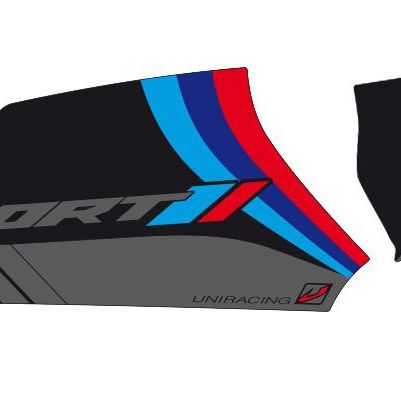 Cardan protection sticker Uniracing BMW R1200GS / Adventure -'13 sport zwart
