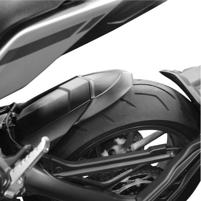 Achterspatbord verlenger mat zwart voor het originele spatbord Yamaha MT-09 / XSR900