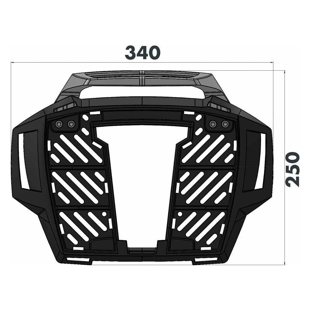 Support supérieur noir Alurack Hepco&Becker BMW F800GS '24- (pour support d'origine en acier inoxydable)