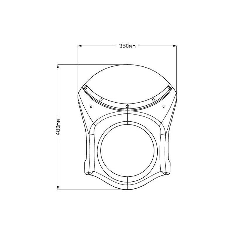 Stuurkuipje zwart model retro fairing met ruitje Puig Honda CB650R '19- / CB1000R '18- -licht getint