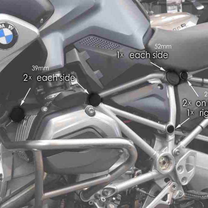 Frame end caps Puig voor de BMW R1200GS/ R1250GS Adventure '13-