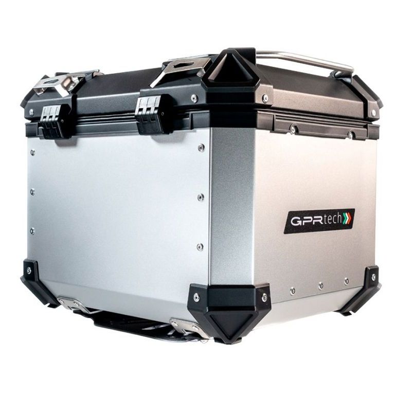 Topkoffer ALPI-TECH 35L zilver met universele bevestigingsplaat