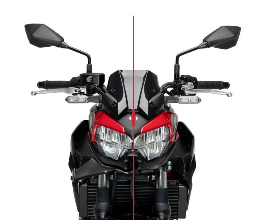 Naked Front Spoiler mat zwart Puig voor Kawasaki Z650 '21-