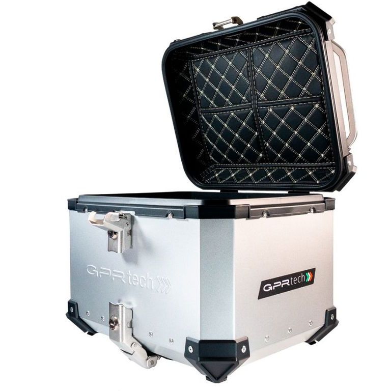 Topkoffer ALPI-TECH 35L zilver met universele bevestigingsplaat