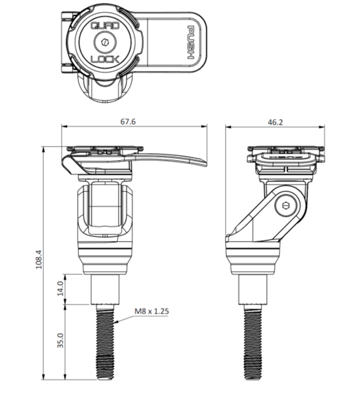 QUAD LOCK Pro Klembevestiging op stuur