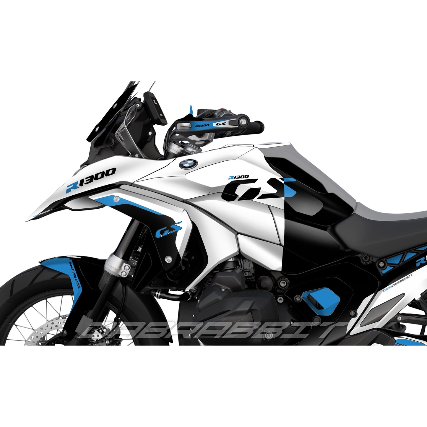 BMW R1300GS stickerset pack wit-blue