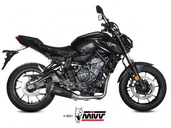 COMPLETE EXHAUST 2x1 MIVV DELTA RACE BLACK STEEL CARBON YAMAHA MT-07 / FZ-07 2021-2024