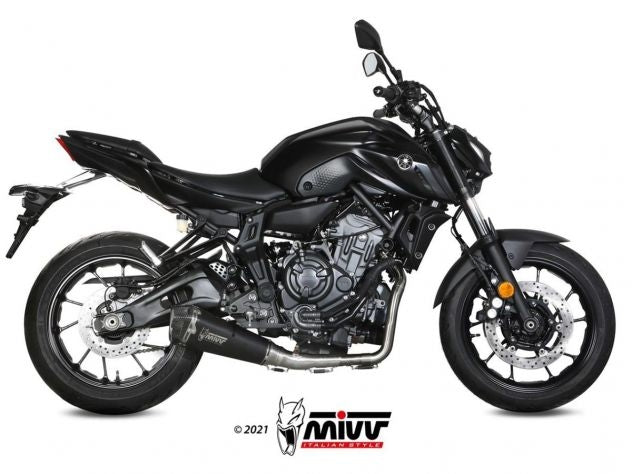 COMPLETE EXHAUST 2x1 MIVV DELTA RACE BLACK STEEL CARBON YAMAHA MT-07 / FZ-07 2021-2024
