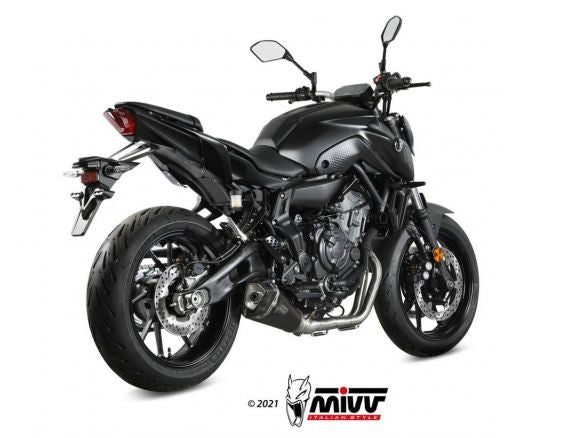 COMPLETE EXHAUST 2x1 MIVV DELTA RACE BLACK STEEL CARBON YAMAHA MT-07 / FZ-07 2021-2024