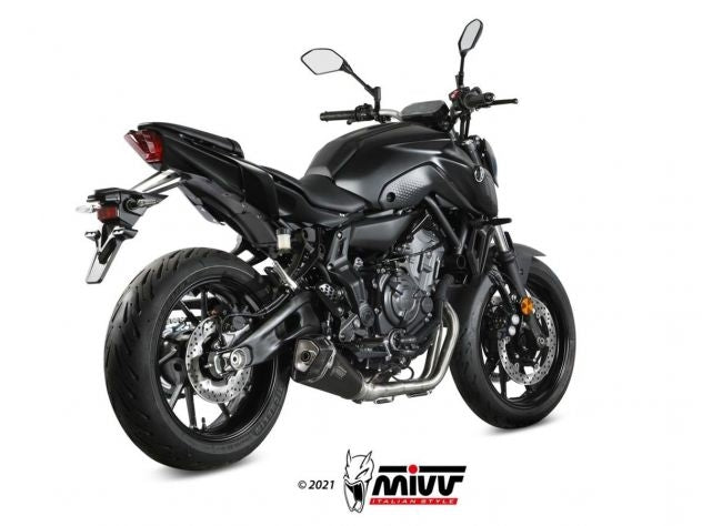 COMPLETE EXHAUST 2x1 MIVV DELTA RACE BLACK STEEL CARBON YAMAHA MT-07 / FZ-07 2021-2024