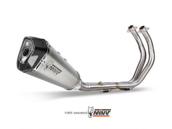 COMPLETE EXHAUST 2x1 MIVV DELTA RACE STEEL CARBON YAMAHA MT-07 2014-2020