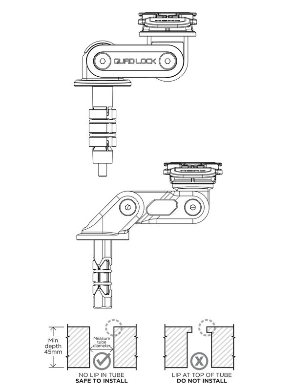 QUAD LOCK Pro steering column mounting bracket