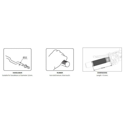 Handvatten Puig HI-TECH basic grips Medium (119mm)
