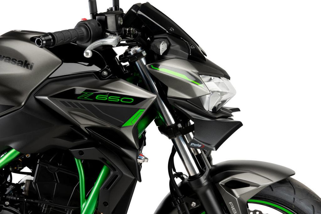 Naked Front Spoiler carbon look Puig voor Kawasaki Z650 '21-