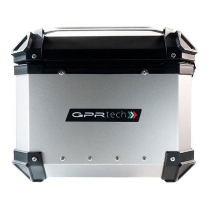 Topkoffer ALPI-TECH 55L zilver met universele bevestigingsplaat