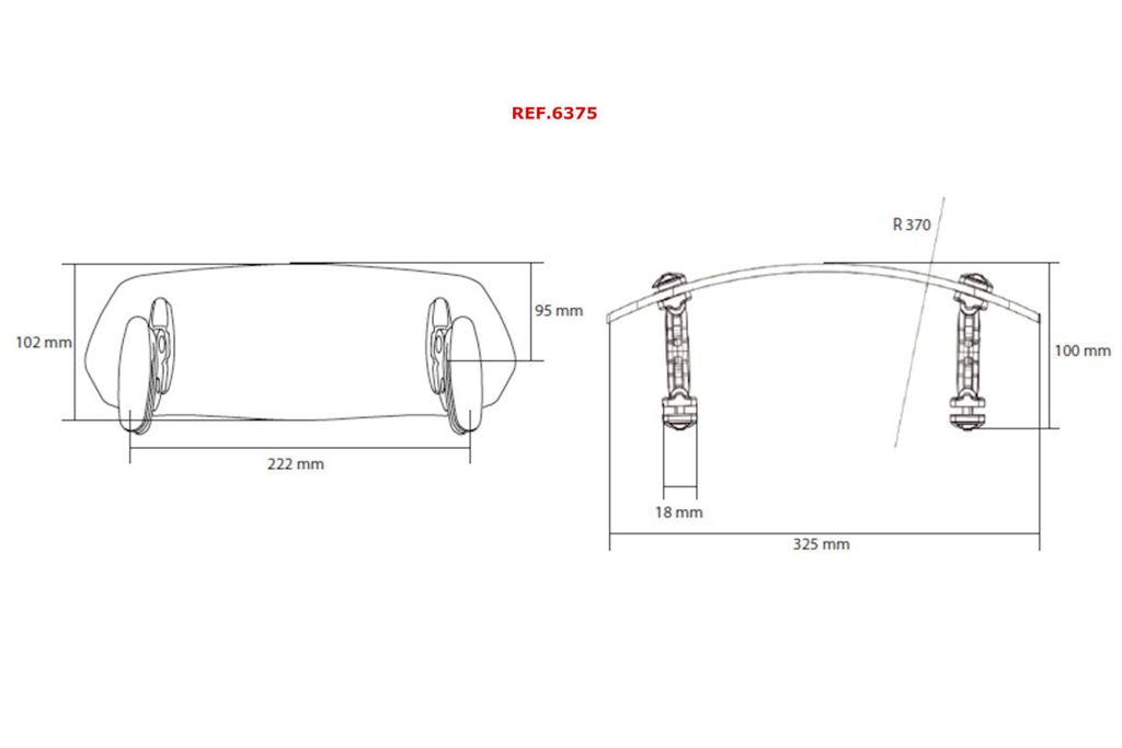 Opzetruit licht getint model Clip-On Puig (klemmen) 325x102mm