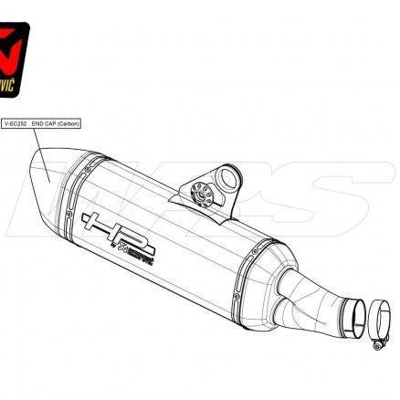 AKRAPOVIC CARBON END CAP BMW R 1200 GS / ADVENTURE 2013-2018