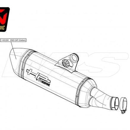 AKRAPOVIC CARBON END CAP BMW R 1200 GS / ADVENTURE 2013-2018