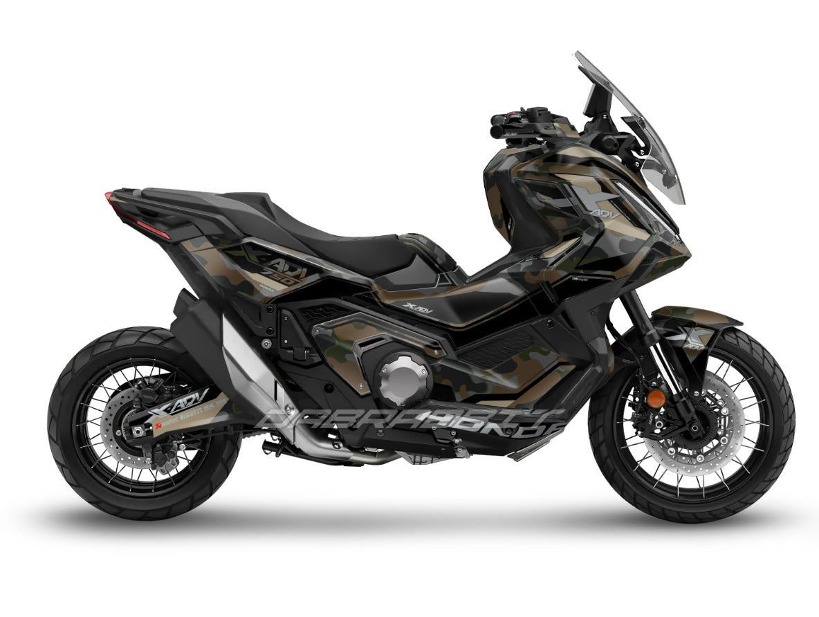 X-ADV 750 (2025) Full Graphic Kit – Carbon Matte Knight’s Khaki Edition (CM-KK)