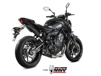 COMPLETE EXHAUST 2x1 MIVV DELTA RACE BLACK STEEL CARBON YAMAHA MT-07 / FZ-07 2021-2024