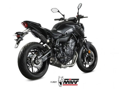 COMPLETE EXHAUST 2x1 MIVV DELTA RACE BLACK STEEL CARBON YAMAHA MT-07 / FZ-07 2021-2024