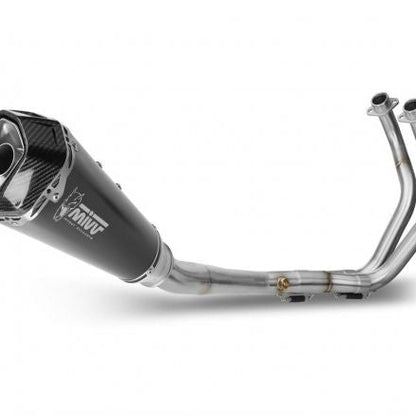 COMPLETE EXHAUST 2x1 MIVV DELTA RACE BLACK STEEL CARBON YAMAHA MT-07 / FZ-07 2021-2024